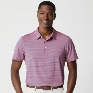 J. Crew factory mens Pink and Blue Striped Polo Shirt